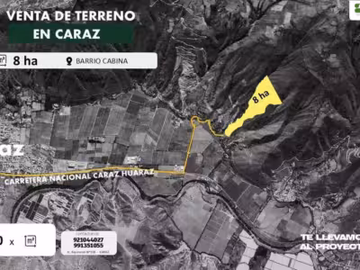Venta de terreno en caraz 8h